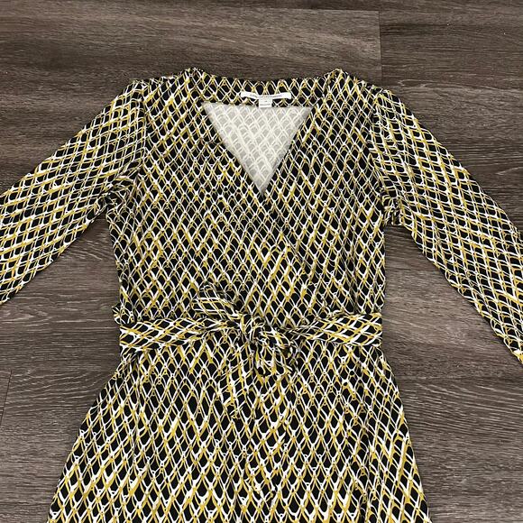 NWOT Diane Von Furstenberg New Julian Two Silk Wrap Dress Snake 3/4 Sleeve Midi - Picture 7 of 16